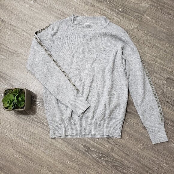Brunello Cucinelli Wool Sweater Crystal Sleeve S - Picture 1 of 7